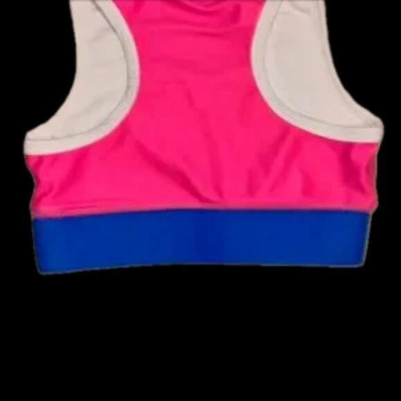 Vibrant Pink and Blue Racerback Tank Top gymnastics sports bra - Picture 7 of 7